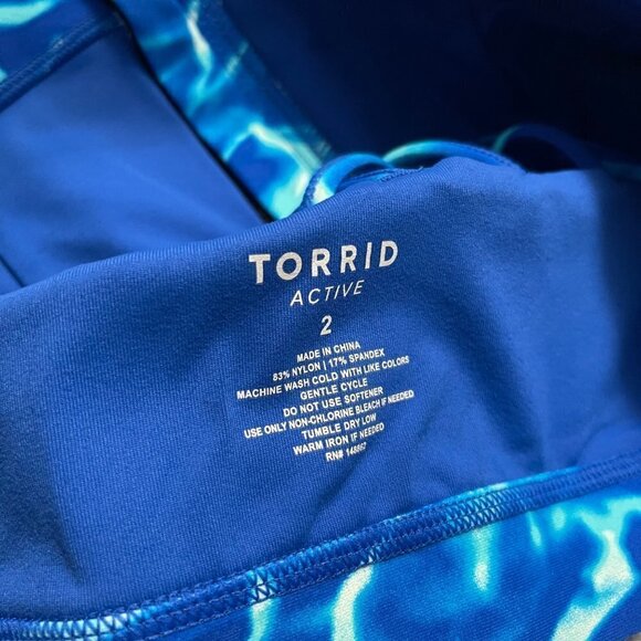 Torrid Womens NWT Blue Water Low-Impact Wireless Zip-Front Active Sports Bra 2X - Picture 3 of 9